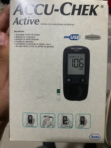 Aparelho de glicemia com fitas e lancetas