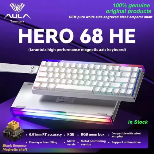 Teclado Aula Hero 68he Magnético 0.01mm 8000hz Rapid Trigger Hall Effect