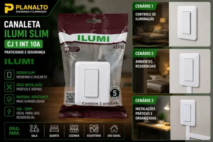 CANALETA ILUMI SLIM CONJ. 1 INT 10A