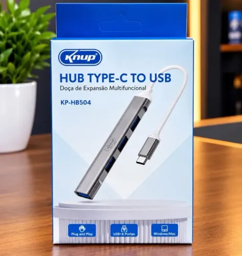 Hub 4 Portas USB 3.0 Tipo C - Entrega Grátis