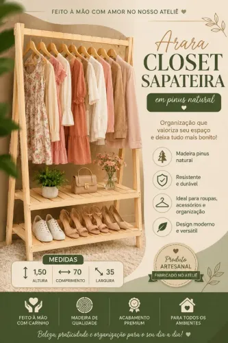 Arara closet Premium 2 prateleira 