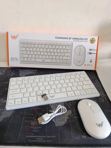 Kit teclado e mouse Slim recarregáveis USB-C via adaptador USB / MEGA OFERTA 