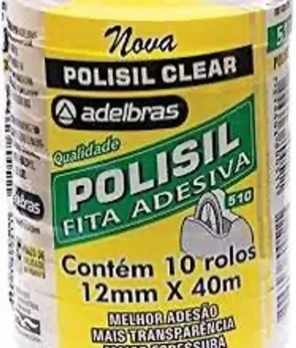 Fita Adesiva Adelbras Polisil 12x40m (Pacotes c/ 10 un)