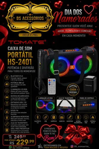CAIXA DE SOM + 2 MICROFONES E CONTROLE