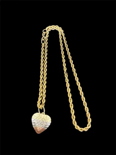 Cordão e pingente feminino ouro 18k 45cm