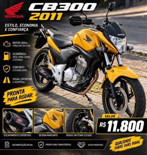 Honda CB 300R 2011 - Linda, Revisada e Pronta para Rodar