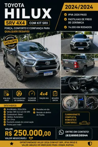 Toyota Hilux CD SRV 4X4 2.8 TDI Diesel Aut. 2024