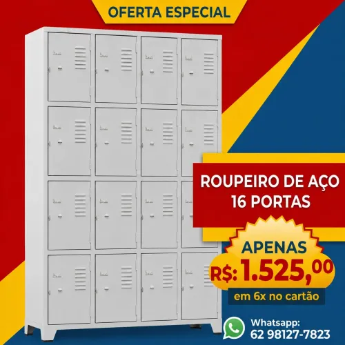 Roupeiro de aço GRA 16 Portas