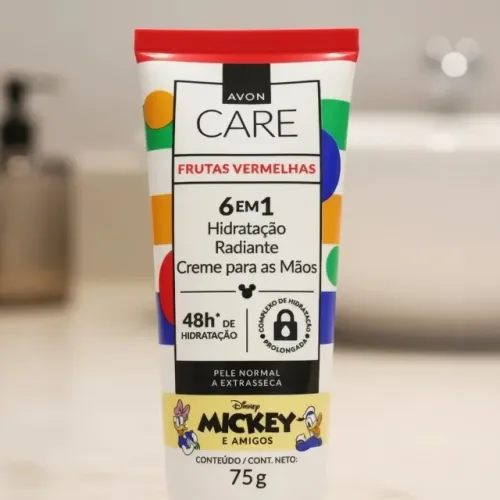 Creme Hidratante para as mãos Mickey friends frutas vermelhas Avon Care 75g
