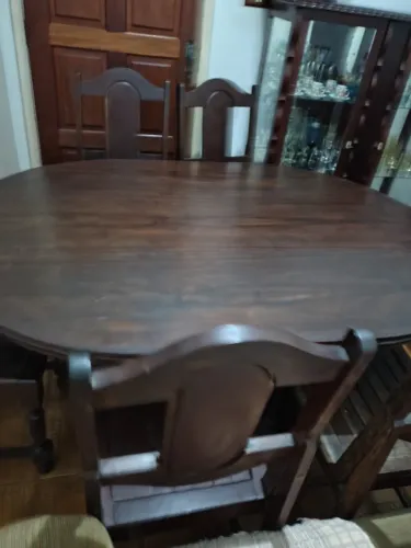 Mesa de jantar oval 6 cadeiras