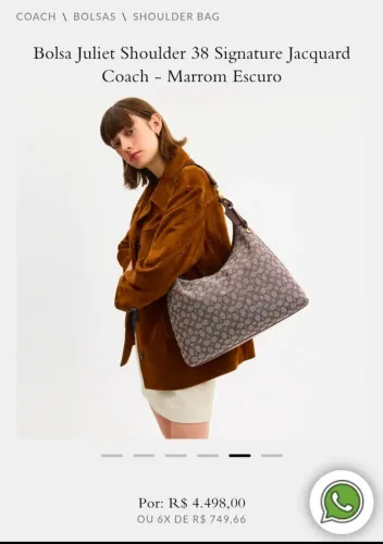 Bolsa Coach Juliet Signature 38 original