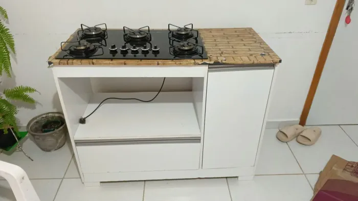Fogão Cooktop 5 Bocas + Balcão Completo de Cozinha