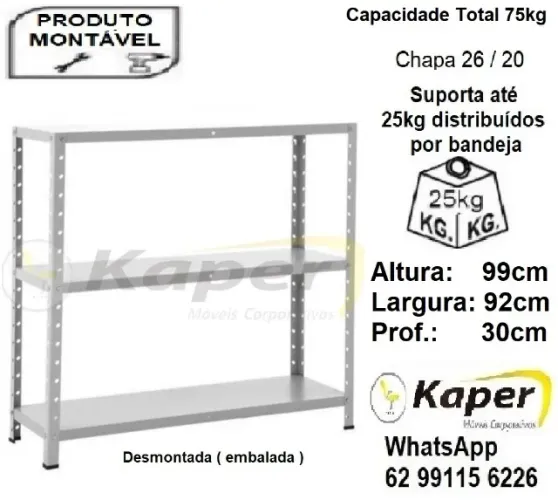 Estante / prateleira de Aço Baixa com 3bandejas( novo )