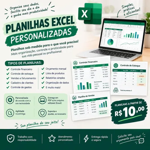 ? PLANILHAS EXCEL PERSONALIZADAS