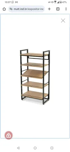 EXPOSITOR INDUSTRIAL COM PRATELEIRAS EM MDF MONTADO