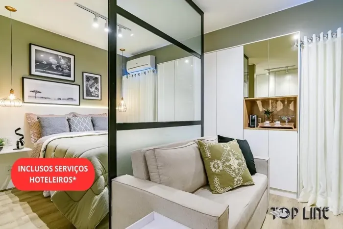 Studio - Enxoval Completo, Serv. de Hotel e Garagem (208) - Portal Master Sudoeste