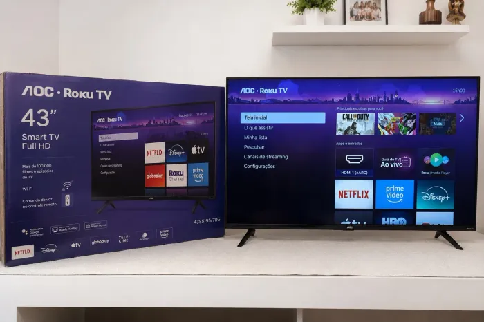 Smart TV AOC ROKU 43 Polegadas, 2 meses de USO, Na Garantia!!