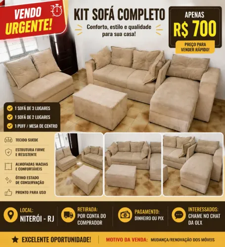 Kit sofá completo