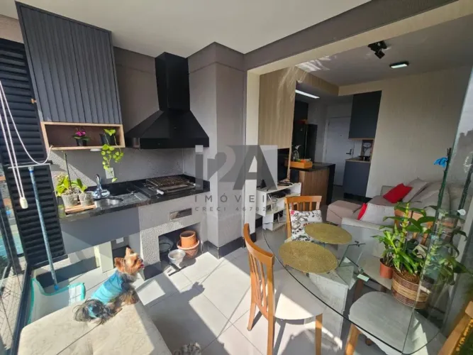 Apartamento 56 metros, semi mobiliado, varanda gourmet, 2 dormitórios, 2 banheiros, 2 vaga
