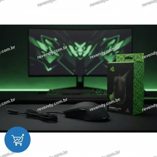 Mouse Gamer com Fio KNUP Anúbis MU008 RGB Óptico