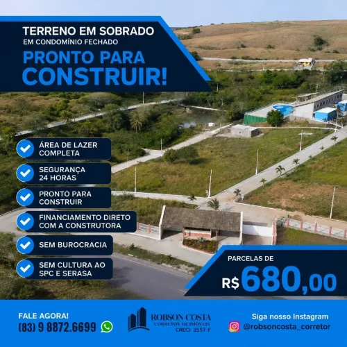 Terreno em Sobrado, em Condomínio Fechado 