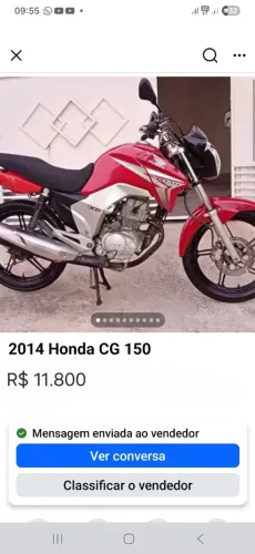 Moto titan ex 150 2014  vermelha 
