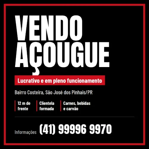 VENDO AÇOUGUE LUCRATIVO EM FUNCIONAMENTO DESDE 2008
