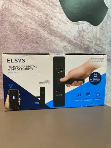 Fechadura Digital de Embutir Wi-Fi com Biometria ESF-DE4000B da Elsys.