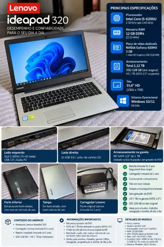 Notebook Lenovo Intel Core I5 e 12 GB RAM 