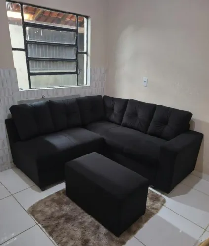 Sofá de canto com puff novo lacrado 