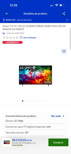 ? Smart TV 55" 4K LG 