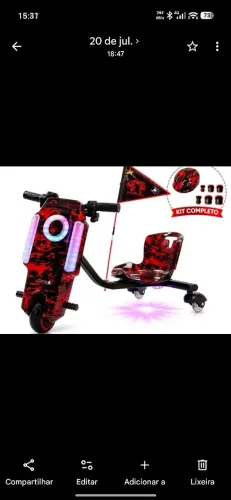 Vendo drift triciclo elétrico NOVO