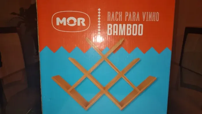 Rack para vinho bambu marca MOR - 8 Garrafas