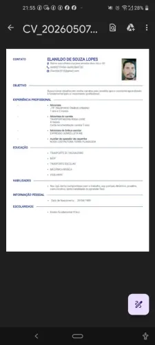 Disponivel trabalhar de motorisa