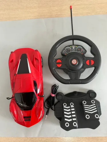 Carrinho Controle Remoto Organiser RACING CONTROL X Vermelho 1:16 com Pedal e Volante