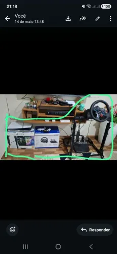 Vídeo game ps5, 2 controles + volante logitech + suporte 