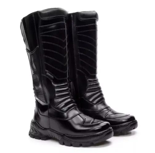 Bota Militar Civil 100% Couro + Palmilha Gel com CA 49.709 Motociclista. Número 40