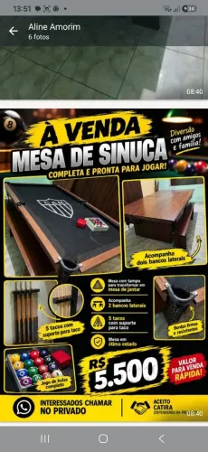 Mesa de sinuca completa top