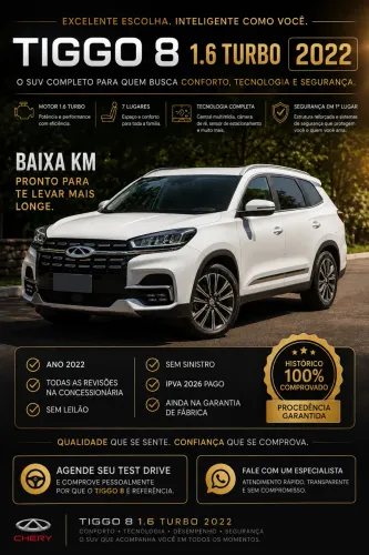 Chery Tiggo 8 TXS 1.6 Turbo Tgdi AUT 2022