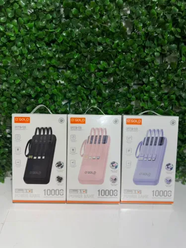 Power Bank 10000mAh A'Gold BTE-18 ? Cabos Integrados + Carregamento Rápido