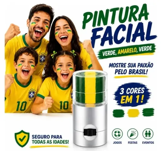 Stick de Pintura Facial Verde e Amarelo