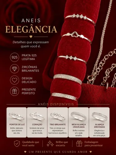 Jóia de preta 925 legítima