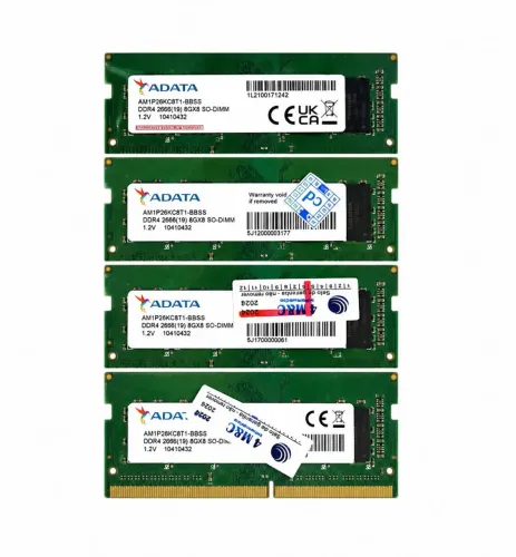 KIT X4 MEMÓRIAS ADATA DDR4 2666MHZ NOTEBOOK OEM SO-DIMM NOVAS