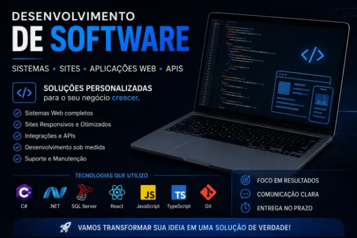 Desenvolvimento de Software | Sites, Sistemas, APIs e Aplicações Web