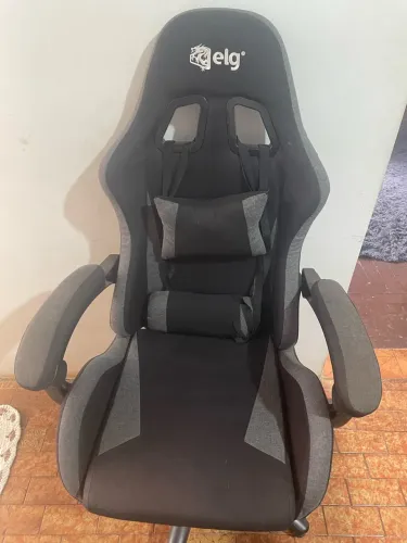 Cadeira Gamer ELG Preta/Cinza - Reclinável + Almofadas
