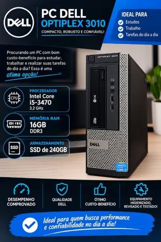 Dell OptiPlex 3010 core i5 16gb ddr3 ssd de 240gb