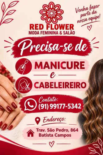 Estamos contratando Manicure e Cabeleireiro