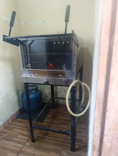 Forno Industrial A Gás Progás Guilhotina Com Pedra Refratária e Termômetro