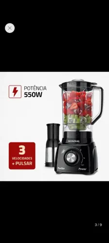 Líquidificador tudo power Mondial 550W valor 150 reais
