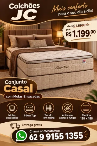 Conjunto box casal molas ensacadas sleep max